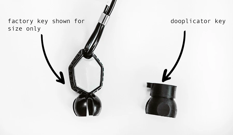 Comparison of factory key and dooplicator key